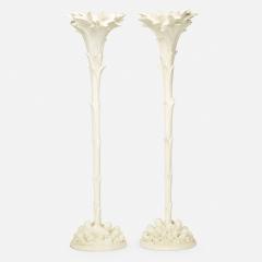 Serge Roche WHITE PAINTED PAIR OF TORCH RES IN THE MANNER OF SERGE ROCHE - 2169182