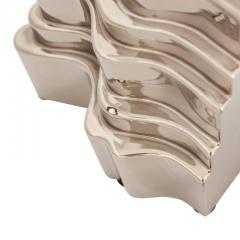 Sergio Asti Sergio Asti Collina Vases Ceramic Metallic Silver Chrome Signed - 2754438