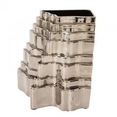 Sergio Asti Sergio Asti Collina Vases Ceramic Metallic Silver Chrome Signed - 2754439