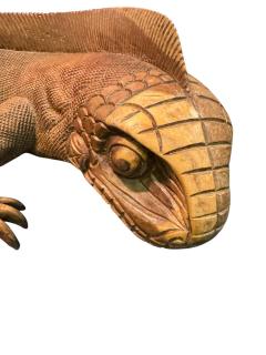 Sergio Bustamante HAND CARVED IGUANA SCULPTURE BY SERGIO BUSTAMANTE - 4409961