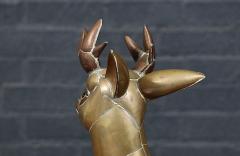 Sergio Bustamante Mexican Modernist Brass Copper Deer Sculpture by Sergio Bustamante - 4573852