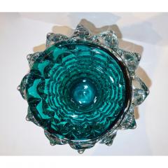 Sergio Costantini Costantini Italian Pair of Rostrato Blue Green Teal Murano Glass Modern Vases - 1274332