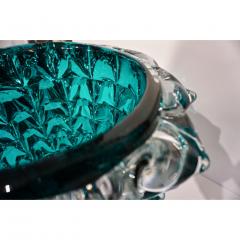 Sergio Costantini Costantini Italian Pair of Rostrato Blue Green Teal Murano Glass Modern Vases - 1274334