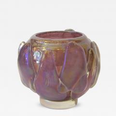 Sergio Costantini Sculptural Art Deco Design Amethyst Murano Glass Vase - 329821