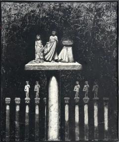 Sergio Daniel Blatto Vintage Sergio Daniel Blatto Figurative Black White Painting - 3896293