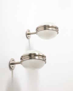 Sergio Mazza Glass and Chromed Steel Gamma Sconces by Sergio Mazza Italy c 1960 - 3900479
