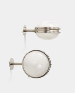 Sergio Mazza Glass and Chromed Steel Gamma Sconces by Sergio Mazza Italy c 1960 - 3900487