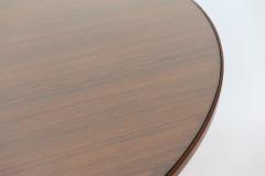 Sergio Mazza Italian Circular Rosewood Dining Table with Glass Inlay c 1950 - 1089360
