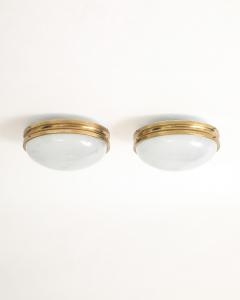Sergio Mazza Opaline Glass Sigma Flush Mounts by Sergio Mazza for Artemide Italy c 1960 - 4461135