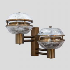 Sergio Mazza Pair Of Flying Saucers Wall Lights Attributed To Sergio Mazza - 3604992