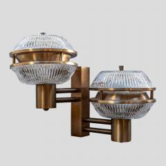 Sergio Mazza Pair Of Flying Saucers Wall Lights Attributed To Sergio Mazza - 3604995
