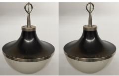 Sergio Mazza Pair of Sergio Mazza Pi Pendant Enamel and Glass Pendant Lights - 4099180