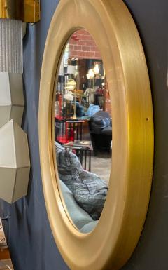 Sergio Mazza Pair of Sergio Mazza Round Mirrors Golden Aluminum Italian Design 1960s Satin  - 1211039