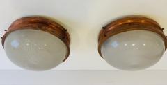Sergio Mazza Pair of Sergio Mazza Sigma Flush Lights Italian Mid Century - 4330673