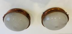 Sergio Mazza Pair of Sergio Mazza Sigma Flush Lights Italian Mid Century - 4330674
