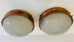 Sergio Mazza Pair of Sergio Mazza Sigma Flush Lights Italian Mid Century - 4330675
