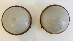 Sergio Mazza Pair of Sergio Mazza Sigma Flush Lights Italian Mid Century - 4330676