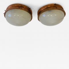 Sergio Mazza Pair of Sergio Mazza Sigma Flush Lights Italian Mid Century - 4332674