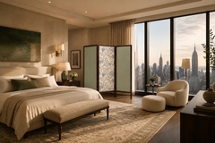 Sergio Rodrigues 3 Panel Screen in Brazilian Rosewood Upholstered Fabrics by Sergio Rodrigues - 4694245