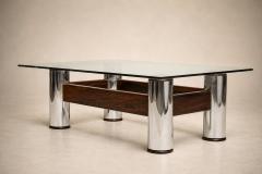 Sergio Rodrigues Amelia Coffee Table in Rosewood Chrome Plated Metal by Sergio Rodrigues - 4599801