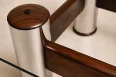 Sergio Rodrigues Amelia Coffee Table in Rosewood Chrome Plated Metal by Sergio Rodrigues - 4599802