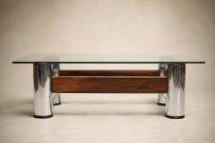 Sergio Rodrigues Amelia Coffee Table in Rosewood Chrome Plated Metal by Sergio Rodrigues - 4599803