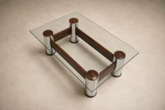 Sergio Rodrigues Amelia Coffee Table in Rosewood Chrome Plated Metal by Sergio Rodrigues - 4599804