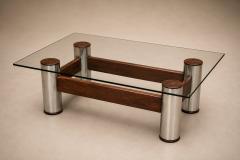 Sergio Rodrigues Amelia Coffee Table in Rosewood Chrome Plated Metal by Sergio Rodrigues - 4599807