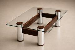 Sergio Rodrigues Amelia Coffee Table in Rosewood Chrome Plated Metal by Sergio Rodrigues - 4599808