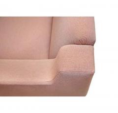 Sergio Rodrigues Brazilian Modern 3 Seat Sofa in Salmon Linen Hardwood Sergio Rodrigues 1960 - 3187094