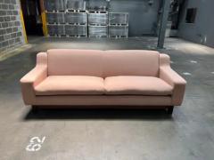 Sergio Rodrigues Brazilian Modern 3 Seat Sofa in Salmon Linen Hardwood Sergio Rodrigues 1960 - 3187107