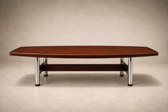Sergio Rodrigues Brazilian Modern Beg Dining Table in Brazilian Rosewood and Chrome - 4692746