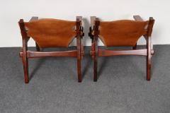 Sergio Rodrigues Brazilian Modern Kilin Lounge Chairs in Leather Jacaranda by Sergio Rodrigues - 4793950