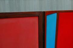 Sergio Rodrigues Brazilian Modern Room Divider in Hardwood Leather by Sergio Rodrigues 1960s - 3186611