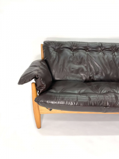 Sergio Rodrigues Brazilian Modern Sheriff Sofa in Dark Espresso Leather by Sergio Rodrigues - 3442781