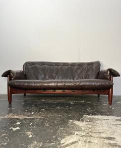 Sergio Rodrigues Brazilian Modern Sheriff Sofa in Espresso Leather by Sergio Rodrigues - 3780258