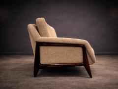 Sergio Rodrigues Brazilian Modern Stella Three Seat Sofa in Rosewood Boucl by S Rodrigues - 4473591
