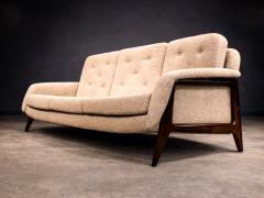 Sergio Rodrigues Brazilian Modern Stella Three Seat Sofa in Rosewood Boucl by S Rodrigues - 4473592