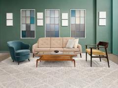 Sergio Rodrigues Brazilian Modern Stella Three Seat Sofa in Rosewood Boucl by S Rodrigues - 4473593