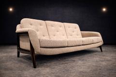Sergio Rodrigues Brazilian Modern Stella Three Seat Sofa in Rosewood Boucl by S Rodrigues - 4473594