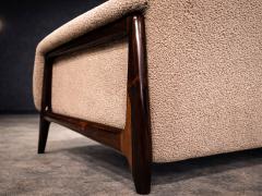 Sergio Rodrigues Brazilian Modern Stella Three Seat Sofa in Rosewood Boucl by S Rodrigues - 4473598