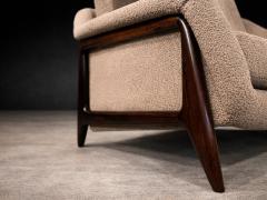 Sergio Rodrigues Brazilian Modern Stella Three Seat Sofa in Rosewood Boucl by S Rodrigues - 4473600