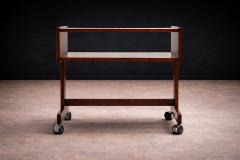 Sergio Rodrigues Console on wheels in Rosewood Chrome Wheels Sergio Rodrigues 1960s - 4635497