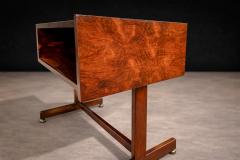 Sergio Rodrigues Console on wheels in Rosewood Chrome Wheels Sergio Rodrigues 1960s - 4635507