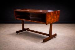 Sergio Rodrigues Console on wheels in Rosewood Chrome Wheels Sergio Rodrigues 1960s - 4635510