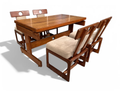 Sergio Rodrigues Cuiaba Dining Set in Hardwood Sergio Rodrigues 1970s Lot 478 479 - 4021229