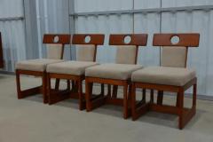 Sergio Rodrigues Cuiaba Set of of 4 Chairs in Hardwood and Fabric by Sergio Rodrigues 1970 s - 3488480