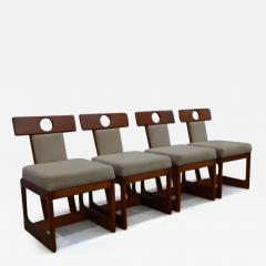 Sergio Rodrigues Cuiaba Set of of 4 Chairs in Hardwood and Fabric by Sergio Rodrigues 1970 s - 3560458