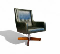 Sergio Rodrigues Holperin Armchair in Green Leather Rosewood Sergio Rodrigues 1962 - 4361071