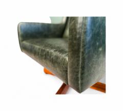 Sergio Rodrigues Holperin Armchair in Green Leather Rosewood Sergio Rodrigues 1962 - 4361074